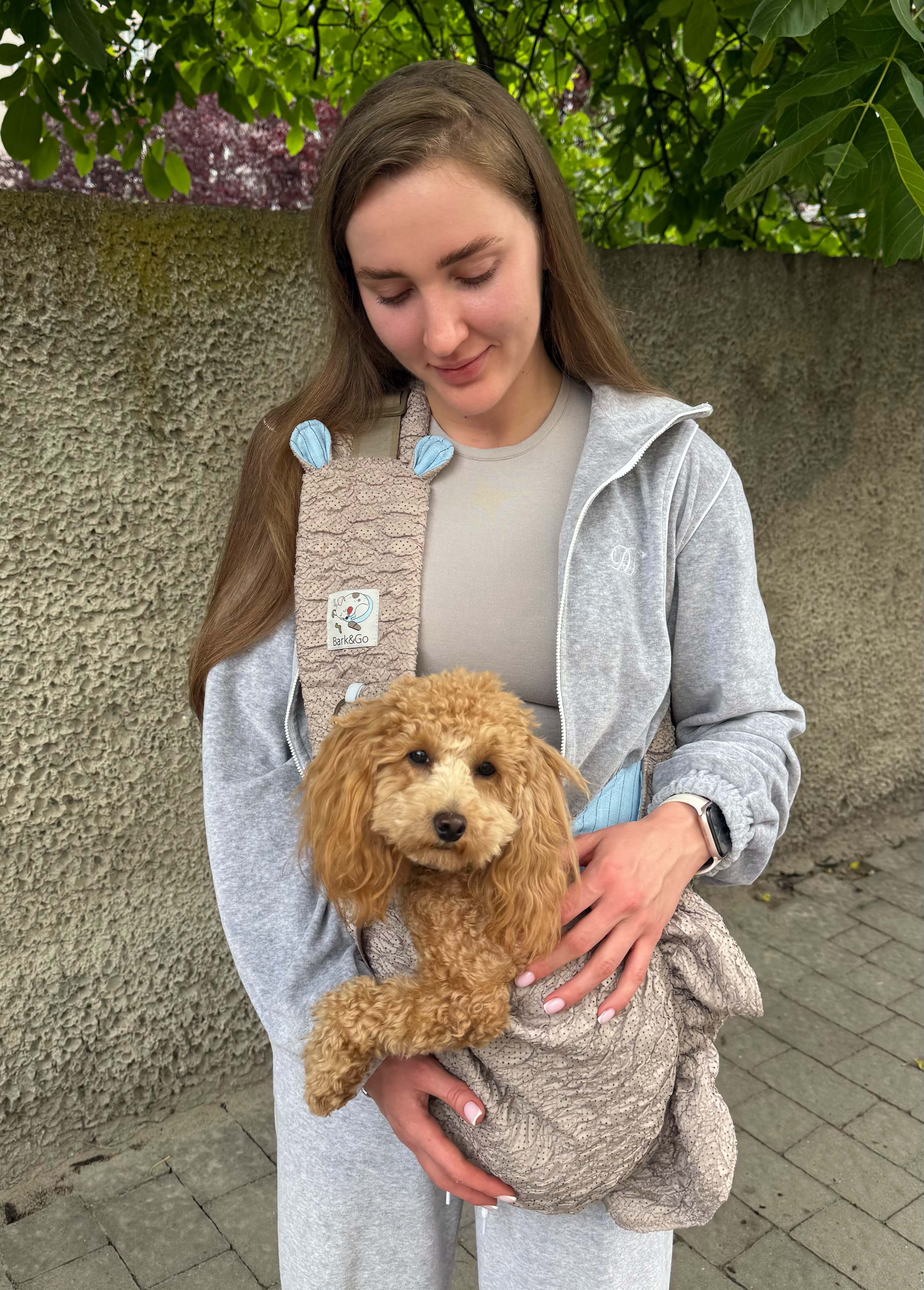 Teddy Summer Dog Sling Carrier – Breathable Linen Pet Carrier