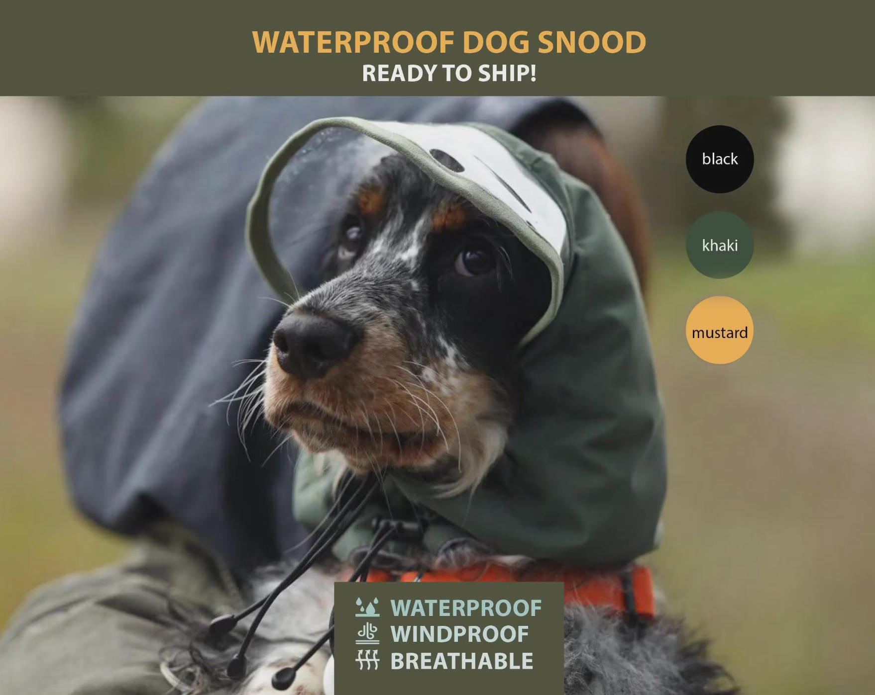 Rain Protection | Waterproof Dog Snood with Visor