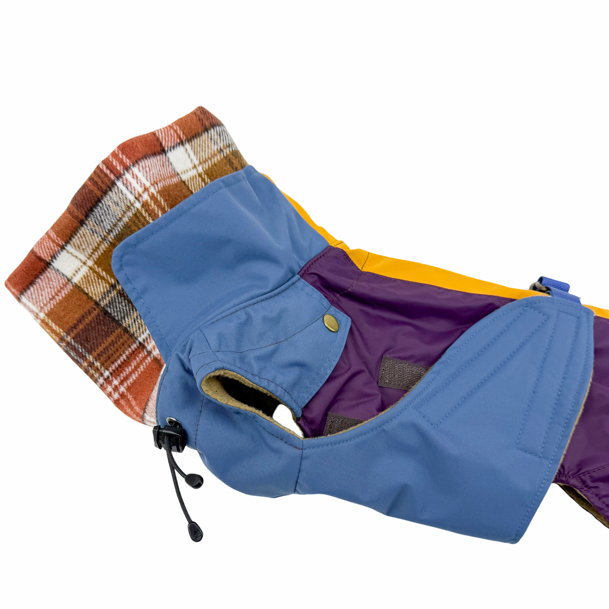 Sleeveless Dog Raincoat "Dark Academia Hygge" | 24 Sizes