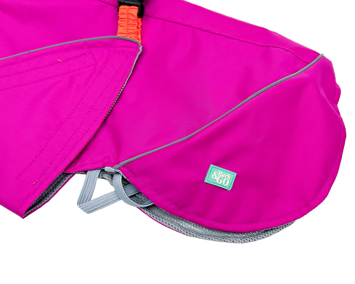 Sleeveless Dog Raincoat "Perfect Match" | Pink or Blue, 24 Sizes