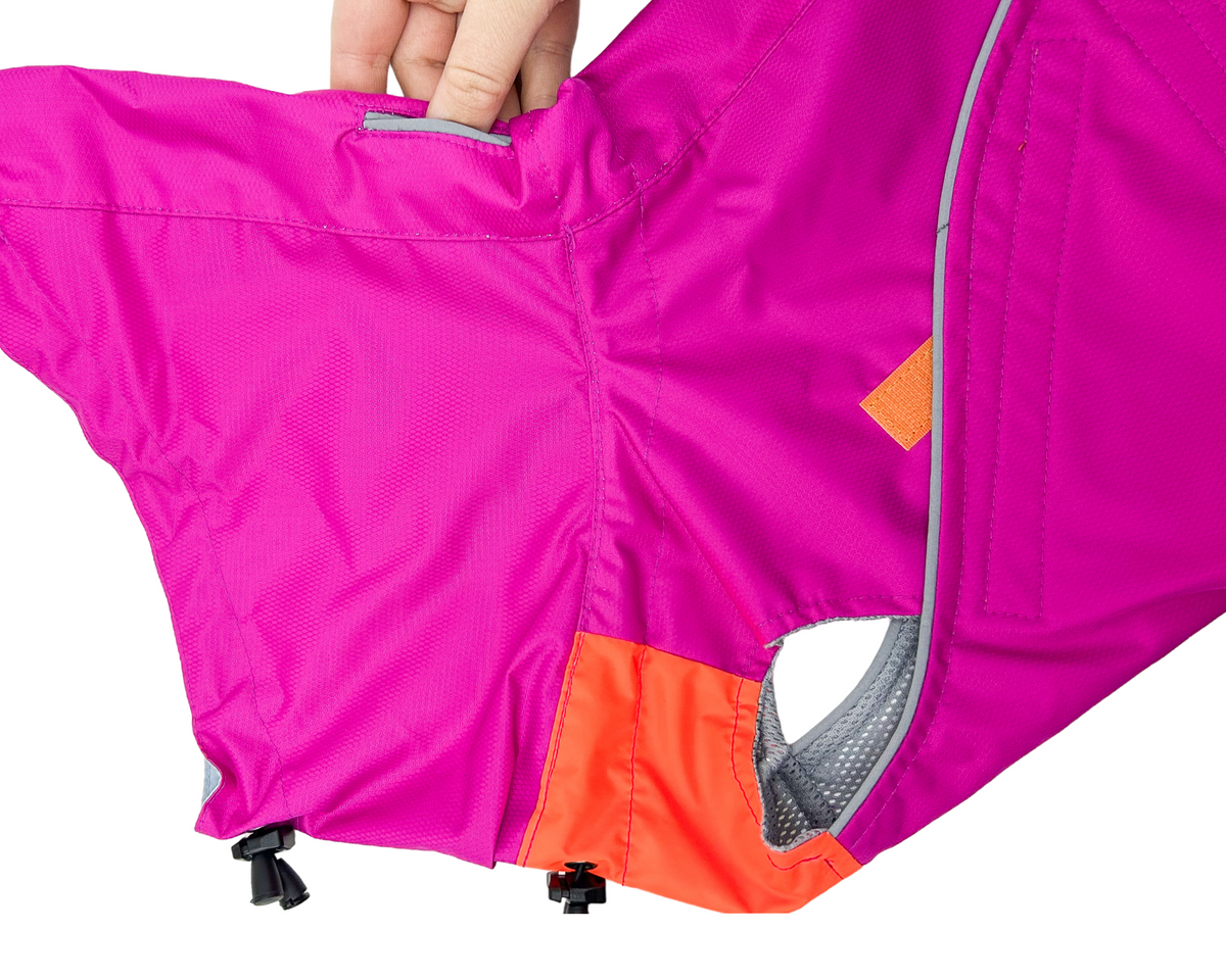 Sleeveless Dog Raincoat "Perfect Match" | Pink or Blue, 24 Sizes