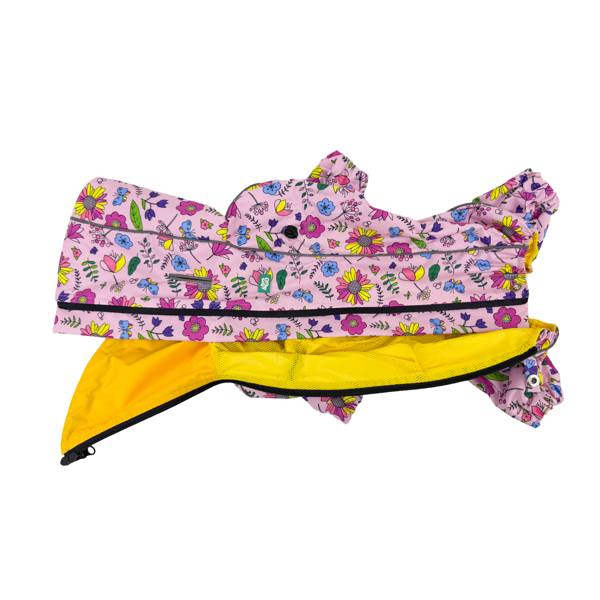 Waterproof Dog Raincoat for All Breeds and Sizes "Flower Power  Monocolor"