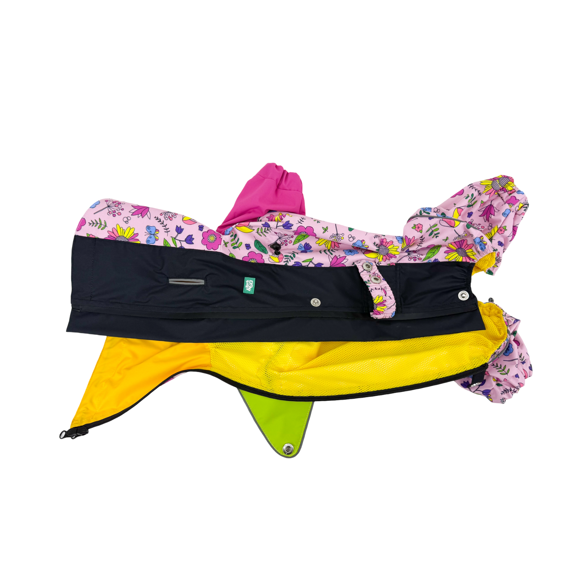 Waterproof Dog Raincoat for All Breeds and Sizes "Flower Power "