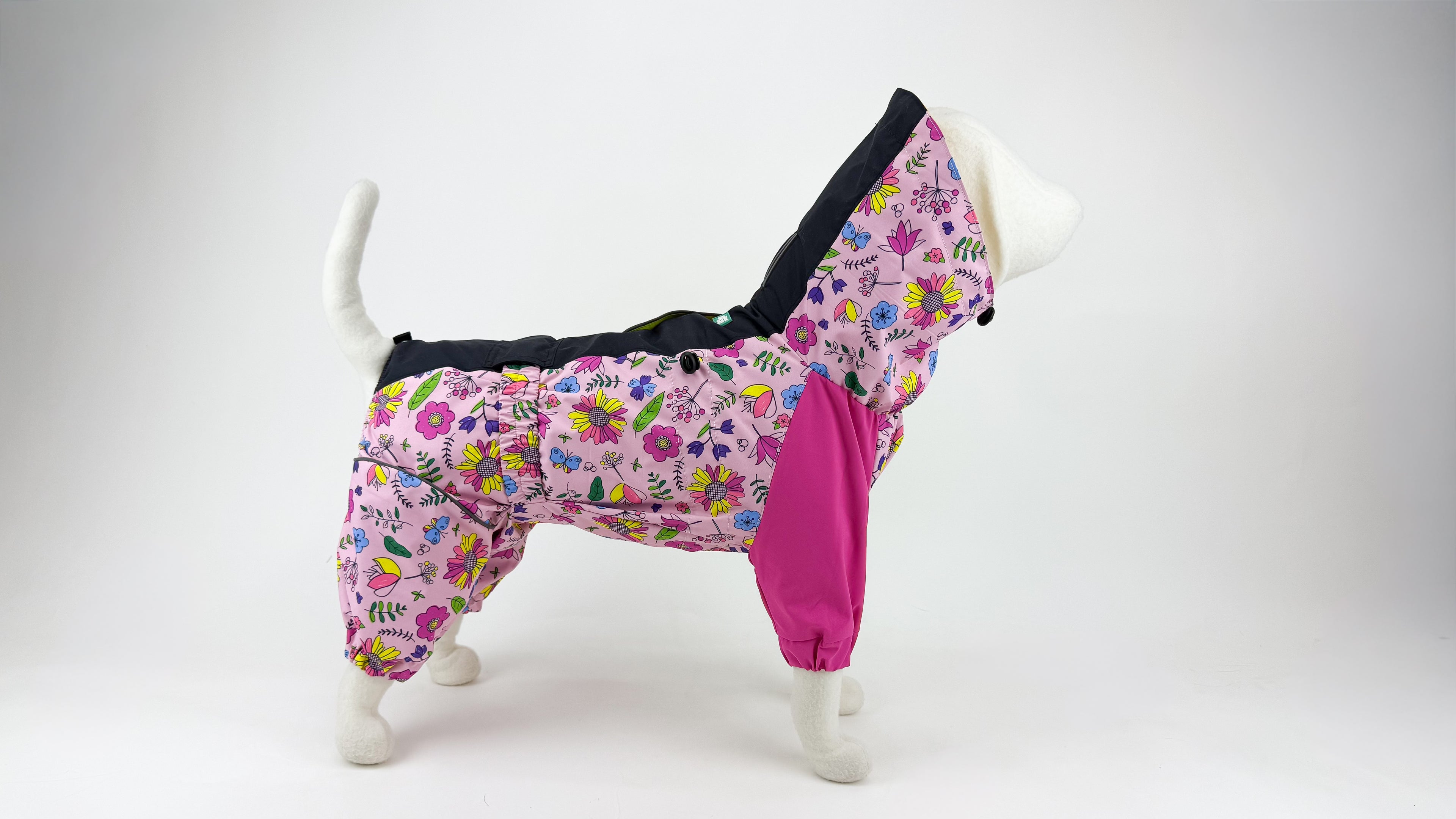 Waterproof Dog Raincoat for All Breeds and Sizes "Flower Power "