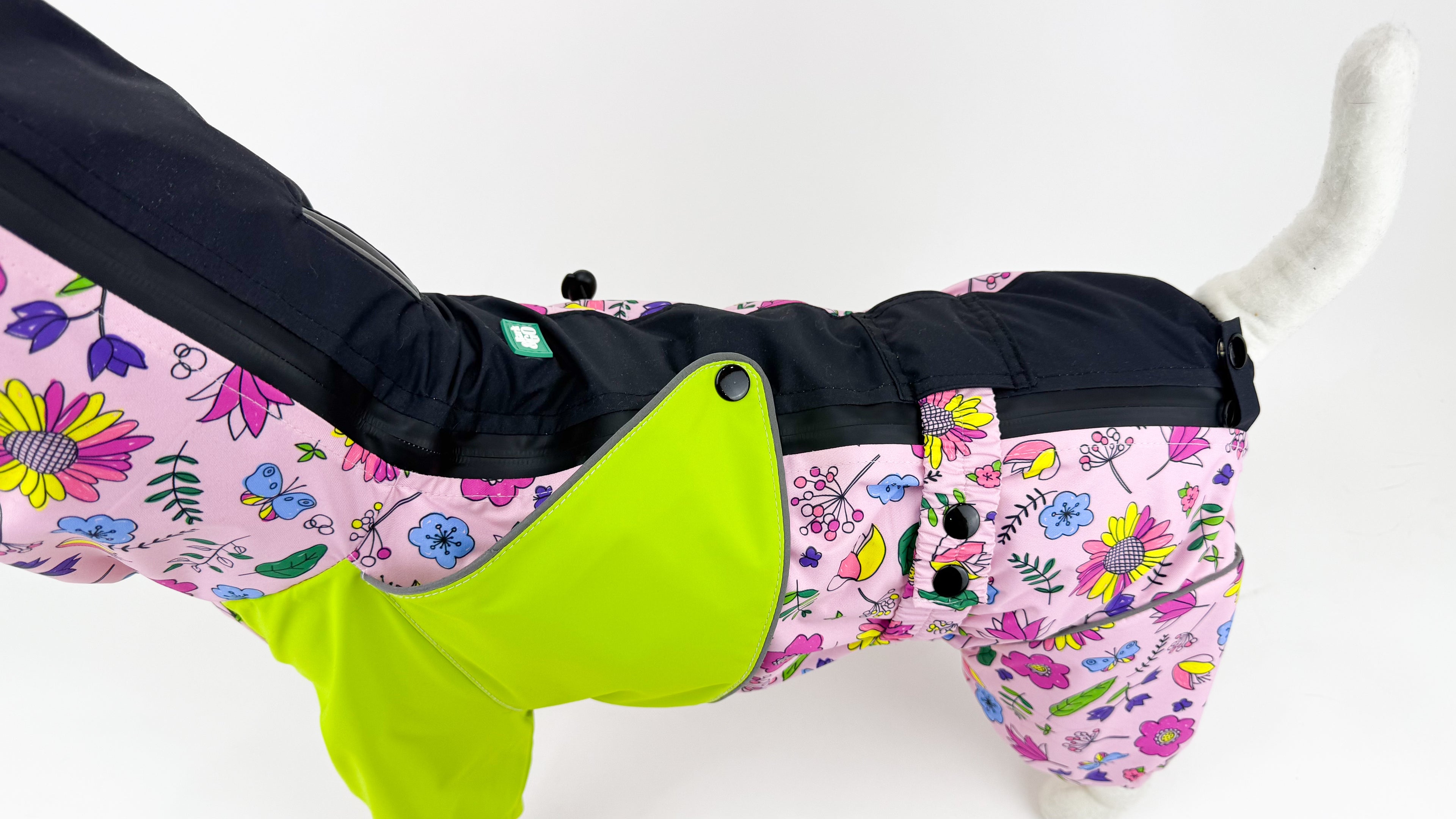 Waterproof Dog Raincoat for All Breeds and Sizes "Flower Power "