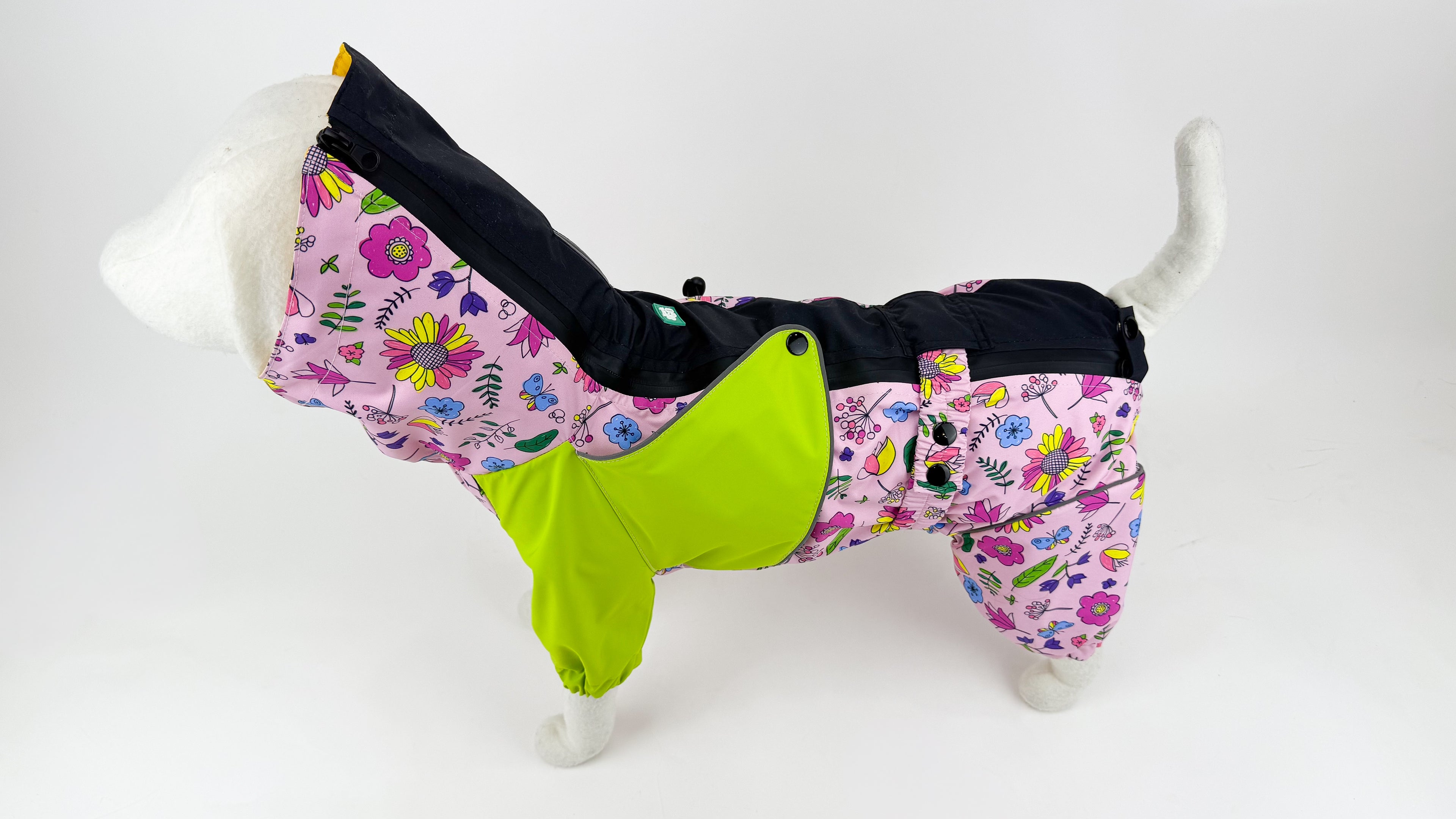 Waterproof Dog Raincoat for All Breeds and Sizes "Flower Power "