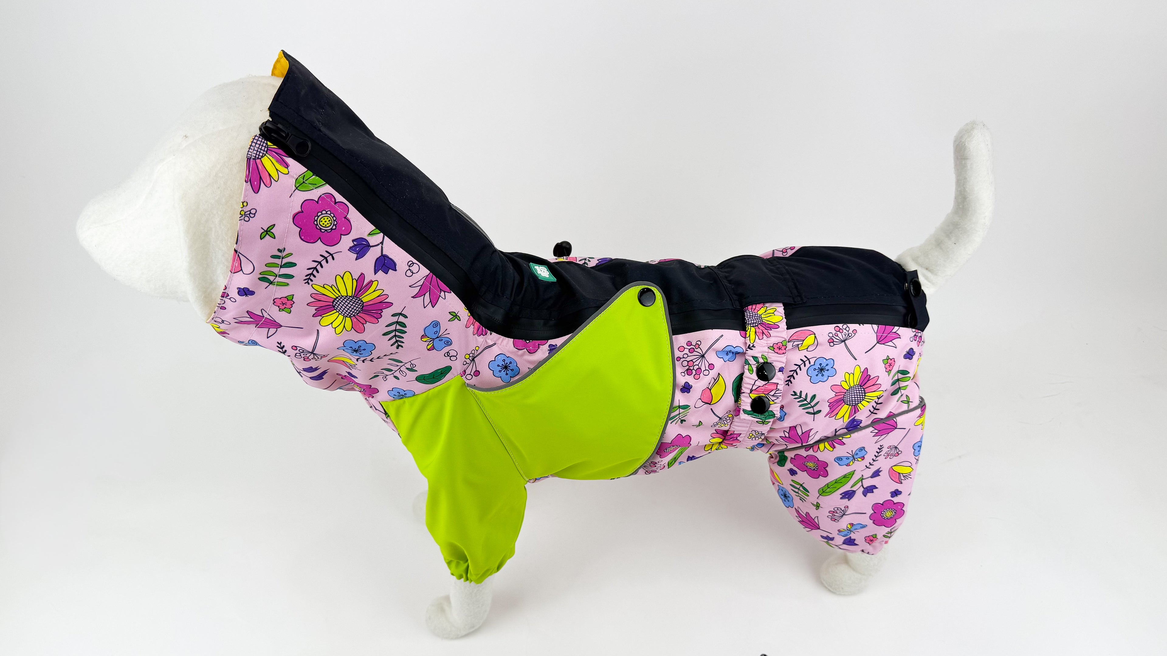 Waterproof Dog Raincoat for All Breeds and Sizes "Flower Power "