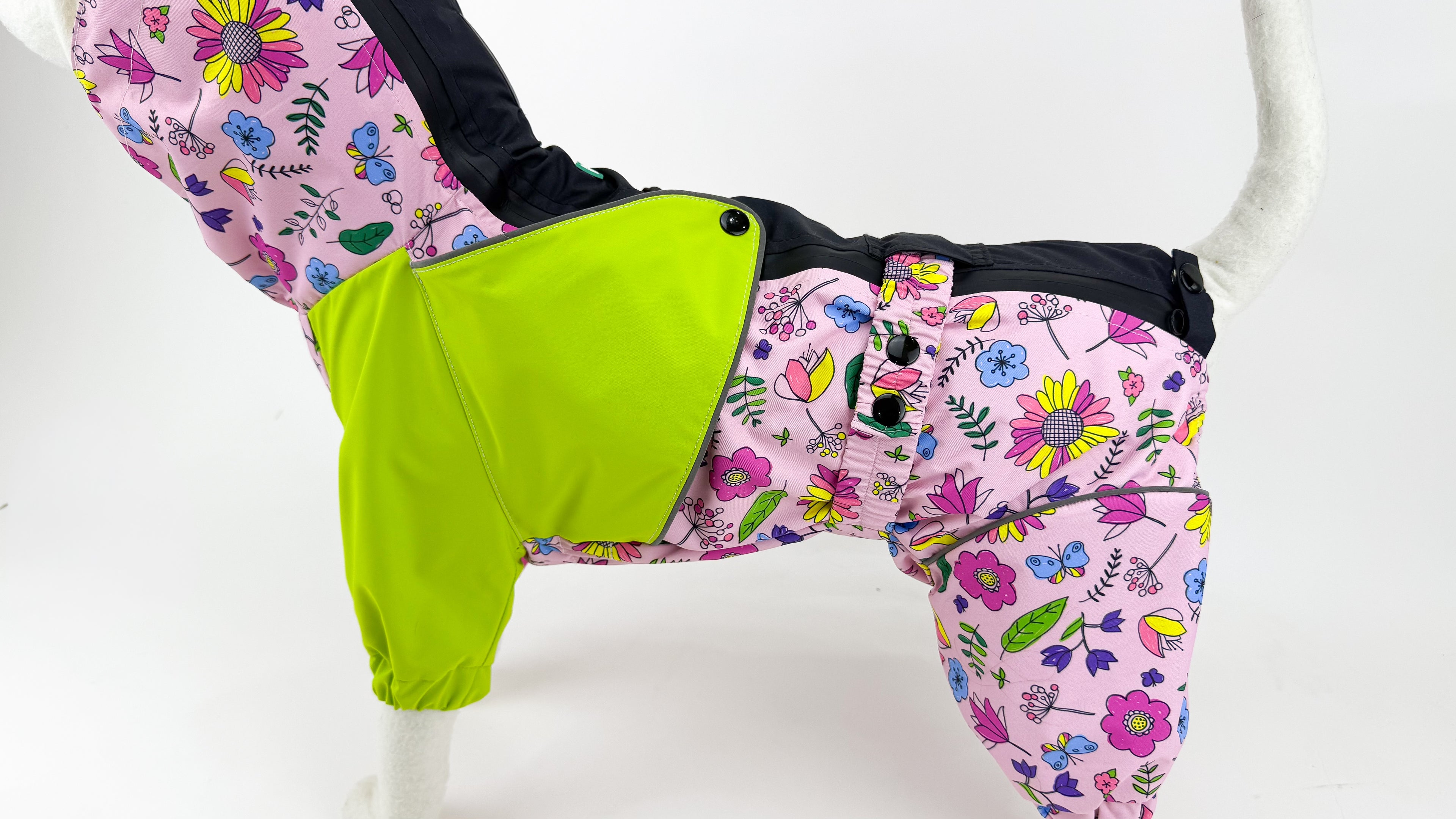 Waterproof Dog Raincoat for All Breeds and Sizes "Flower Power "