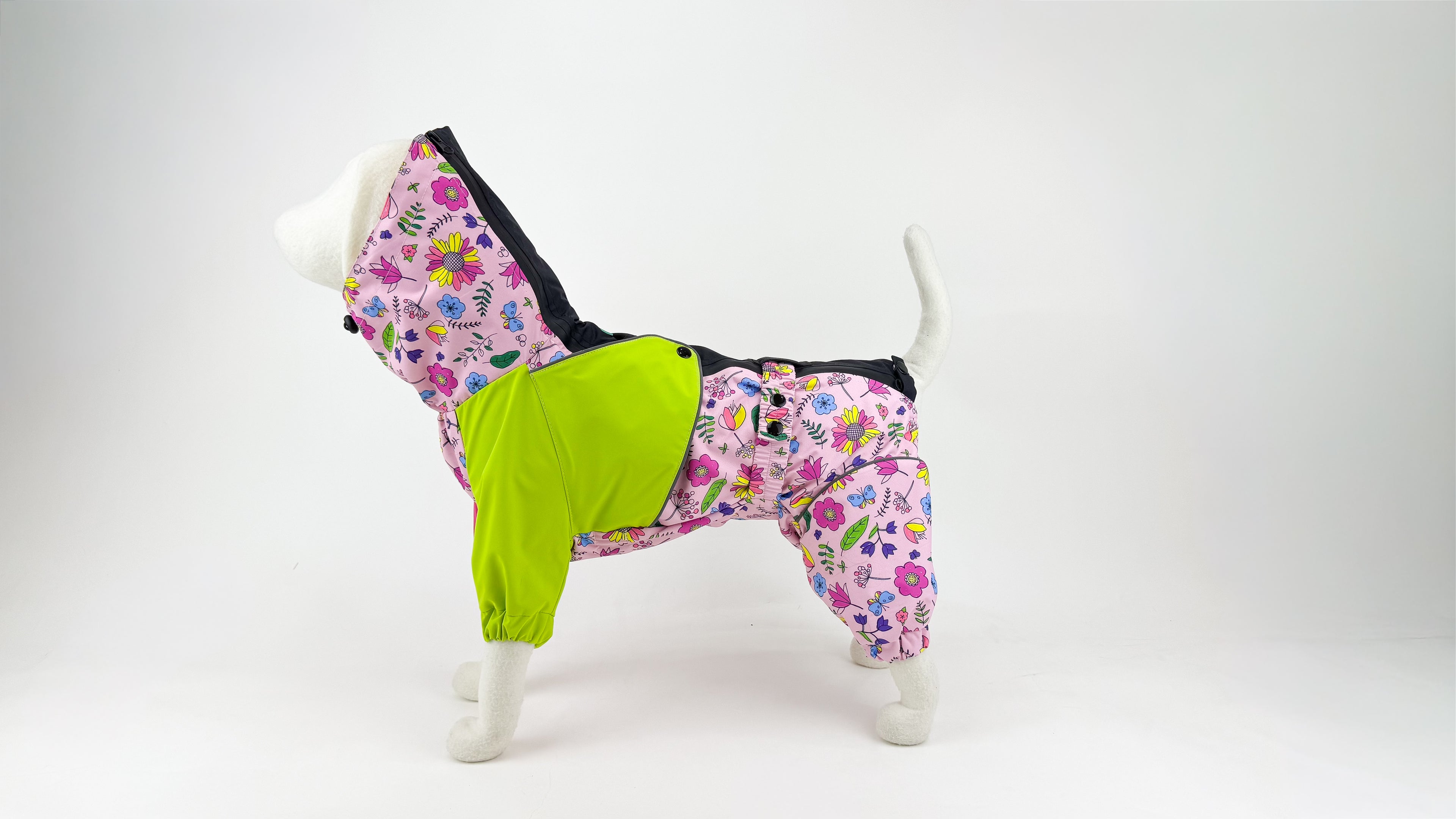 Waterproof Dog Raincoat for All Breeds and Sizes "Flower Power "